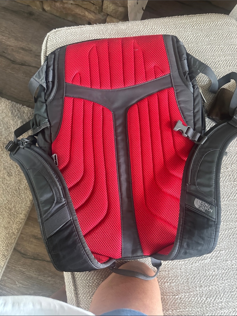 The North Face Surge II Black Backpack with Red Straps - Picture 4 of 4